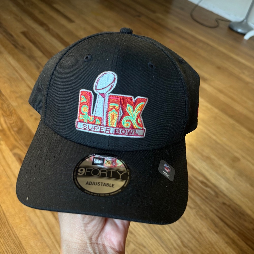 New Era 9FORTY Super Bowl LIX NFL Adjustable Snapback Hat Black Multi Color Logo